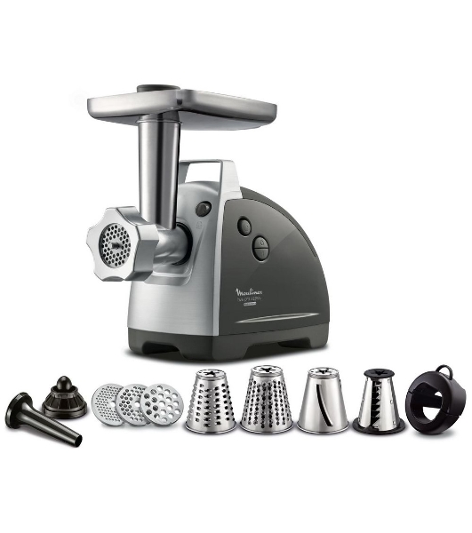 Мясорубка электрическая Moulinex ME688832 черный, 2200 Вт, 4.5 кг/мин, реверс, насадки - 6