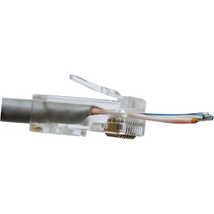 Коннектор LANMASTER RJ45 тип EZ, 8P8C, UTP, Cat.5e, универсальный, со вставкой, покрытие 50 микрон,100 шт.