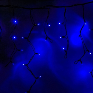 Гирлянда Neon-night Айсикл (бахрома) светодиодный, 5,6 х 0,9 м, с эффектом мерцания,черный провод 'каучук', 230 В, диоды синие, 240 LED