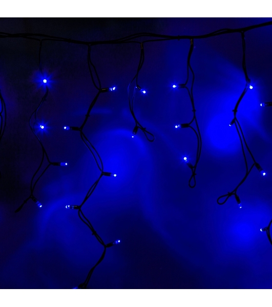 Гирлянда Neon-night Айсикл (бахрома) светодиодный, 5,6 х 0,9 м, с эффектом мерцания,черный провод 'каучук', 230 В, диоды синие, 240 LED