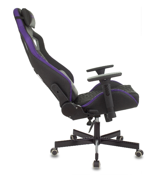 Кресло Knight OUTRIDER черный/фиолетовый, экокожа, 120 кг, механизм качания