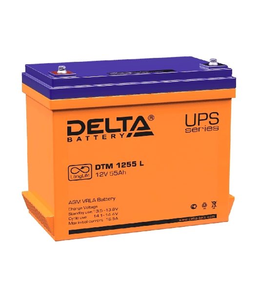 Батарея для ИБП Delta DTM 1255 L напряжение 12В, емкость 55А·ч (239x132x210мм)