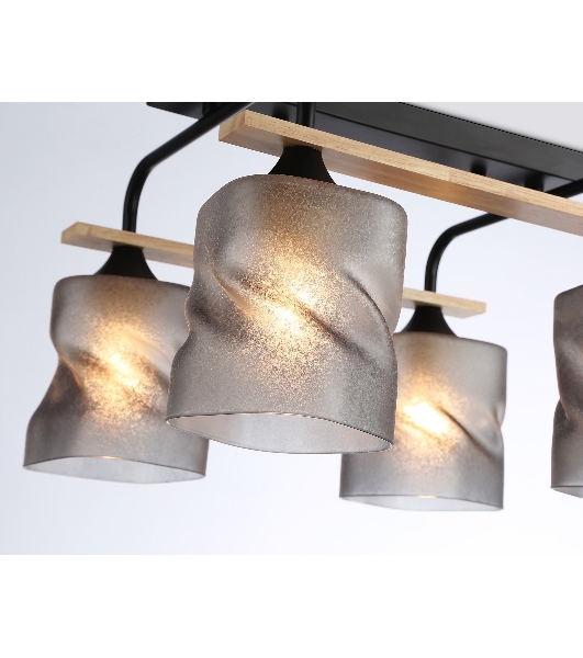 Светильник Ambrella light TR3033249/4 BK/WD черный/дерево E27/4 max 60W 340*340*245