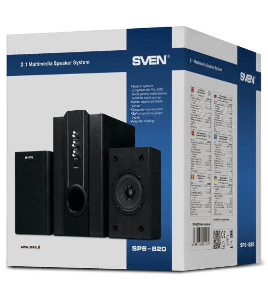 Акустическая система Sven SPS-820 2.1 черный 38Вт