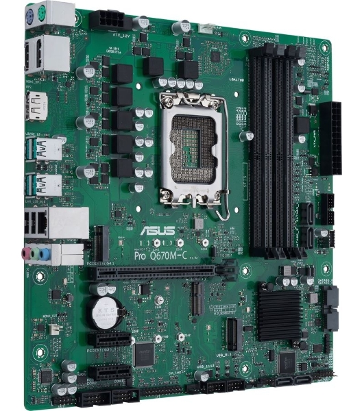 Материнская плата ASUS Pro Q670M-C-CSM, LGA 1700, Intel Q670, 4xDDR5, 6xSATA, 2xM.2, 1xPCIe 4.0 x16, 1xHDMI, 2xDP, 1x1Gb LAN, 4xUSB-A 3.2 Gen 2, 3x3.5 мм, 7.1, mATX