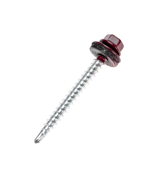 Саморез кровельный Kranz 4,8х50, окрашенный RAL 3005, короб (150 шт/уп)