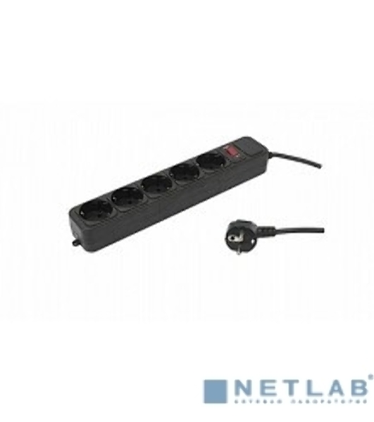 Сетевой фильтр PC Pet AP01006-5-BK 5 м, 5 розеток, черный