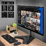 Настольная подставка ExeGate EDM1-3210-11D (для одного монитора 15'-32', VESA 75x75, 100x100, макс. нагрузка 10 кг, наклон -45°/+45°, поворот -45°/+45°, регулировка по высоте, черный), фото11