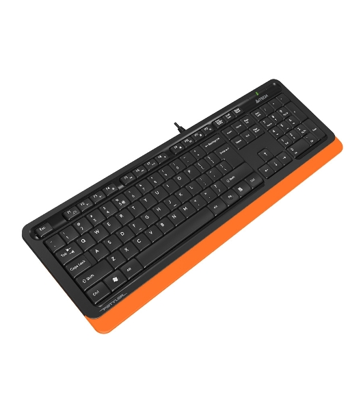 Клавиатура проводная A4Tech Fstyler FK10, USB, черный/оранжевый