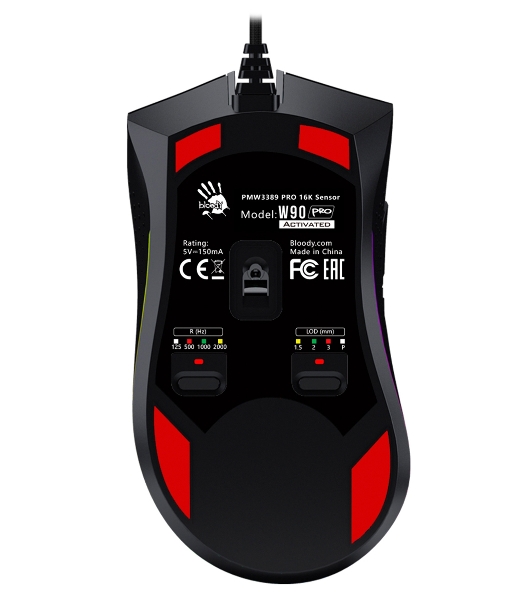 Мышь проводная A4Tech Bloody W90 Pro черный, 16000 dpi, USB, кнопки - 10