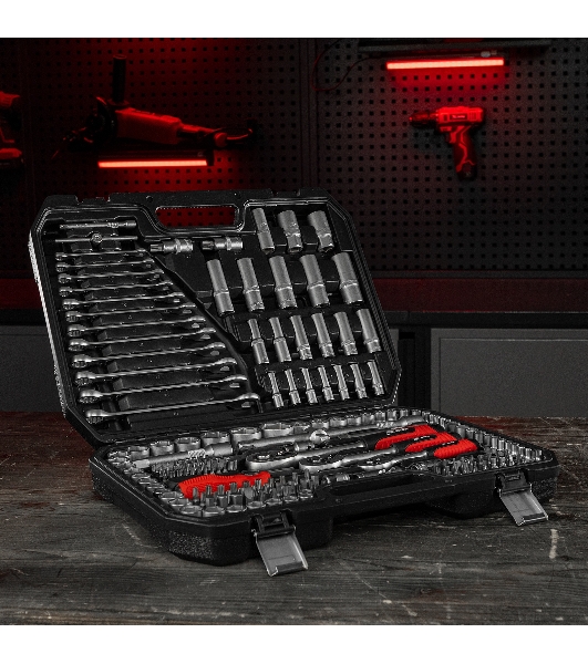 Набор инструментов MTX 13589 1/2', 3/8', 1/4', пластиковый кейс 215 предм.