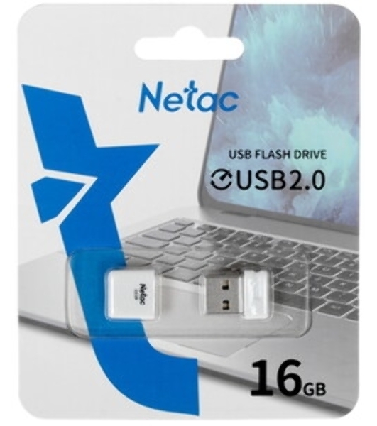 Флешка USB Netac U116 (NT03U116N-016G-20WH), 16Gb, USB 2.0, R/W 70/30, белый