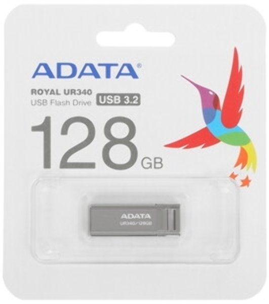 Флешка USB ADATA UR340 (AROY-UR340-128GbK), 128Gb, USB 3.2, R/W 100/30, черный