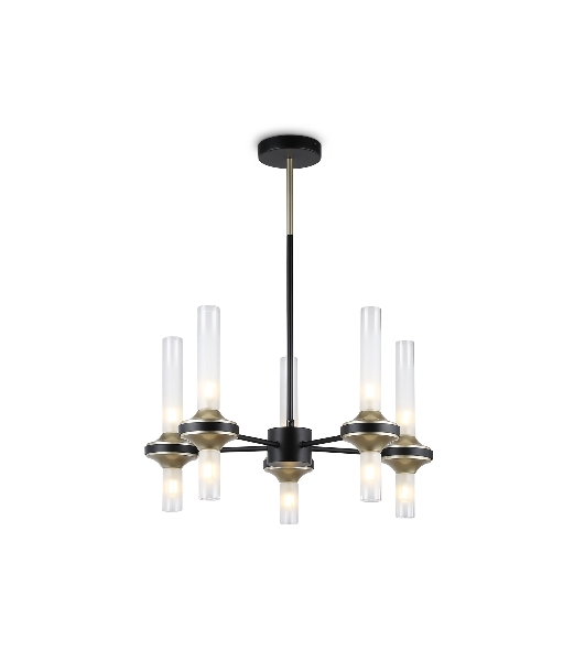 Люстра Ambrella light LH55351/10 BK/CGD/CL черный/золото/прозрачный G9/10 max 30W D550*690