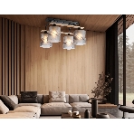Светильник Ambrella light TR3033249/4 BK/WD черный/дерево E27/4 max 60W 340*340*245, фото3