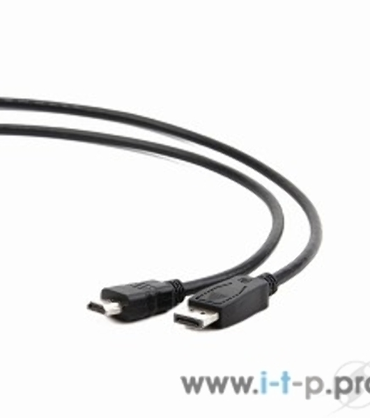 Кабель DisplayPort-HDMI Gembird/Cablexpert 1м, 20M/19M, черный, экран, пакет
