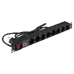 Блок розеток с сетевым фильтром (Surge Protect) и выключателем с подсветкой ExeGate ServerPro PDU-19H802 Al-8S-EU1.8CU-SW-SPD1 (19', 1U, Алюминий, 8 Schuko, кабель с евровилкой VDE-250V-16A-3*1.5мм2, медь, 1.8 метра, выкл. с подсветкой, SPD1, черный, RTL), фото7