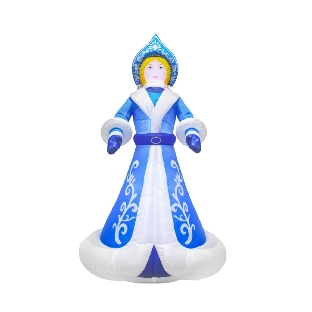 Фигура надувная 3D Neon-night Снегурочка, размер 300 см, внутренняя подсветка 9 LED, компрессор с адаптером 12В, IP44
