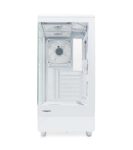 Компьютерный корпус HSPD F510, Panoramic Mid Tower, белый, TG, 0.5 SPCC, 3x120мм ARGB ATX, mATX, mITX 180/280/160мм 1x2.5', 1x3.5', 7xPCI 2xUSB-A 3.0 356x218x467мм