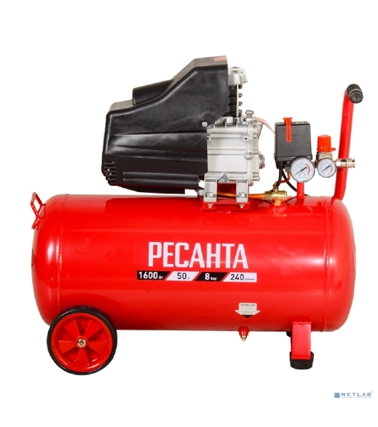 Компрессор поршневой Ресанта КП-50/300М масляный 300л/мин 50л 2000Вт красный/черный