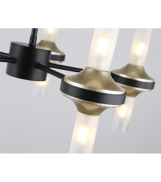 Люстра Ambrella light LH55351/10 BK/CGD/CL черный/золото/прозрачный G9/10 max 30W D550*690