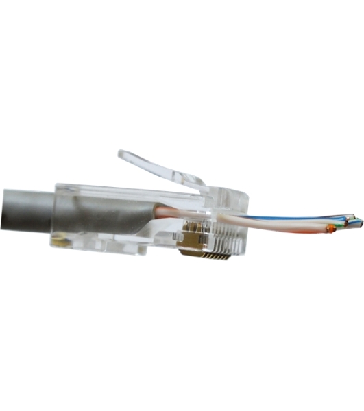 Коннектор LANMASTER RJ45 тип EZ, 8P8C, UTP, Cat.6, универсальный, со вставкой, покрытие 50 микрон,100 шт.
