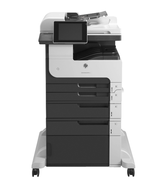 МФУ лазерное HP LaserJet Enterprise MFP M725f, лазерный принтер/сканер/копир/факс A3, 40ppm, 1200dpi, 1024Mb, 320Gb HDD, 5 trays 100+250+250+500+500, Cabinet, ADF100, Duplex, USB/LAN/FIH, Color LCD20i, 1y warr, repl. Q7830A M5035x, Q7831A M5035xs)