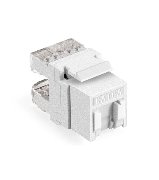 Модуль-вставка Keystone Jack RJ-45 ExeGate KJ-8P8C-U-C6A-180SH-Dual (Кат.6A, неэкранированная, 180 градусов, со шторками, IDC Krone/110)