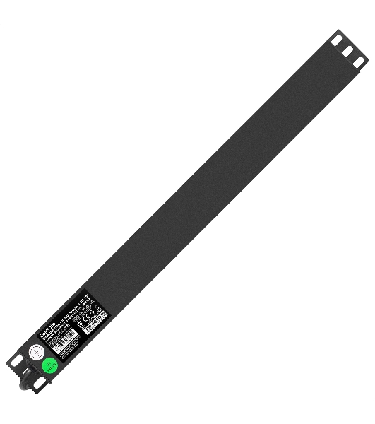Блок розеток с сетевым фильтром (Surge Protect) и выключателем с подсветкой ExeGate ServerPro PDU-19H802 Al-8S-EU1.8CU-SW-SPD1 (19', 1U, Алюминий, 8 Schuko, кабель с евровилкой VDE-250V-16A-3*1.5мм2, медь, 1.8 метра, выкл. с подсветкой, SPD1, черный, RTL)