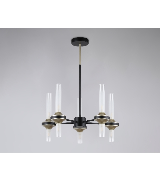 Люстра Ambrella light LH55351/10 BK/CGD/CL черный/золото/прозрачный G9/10 max 30W D550*690