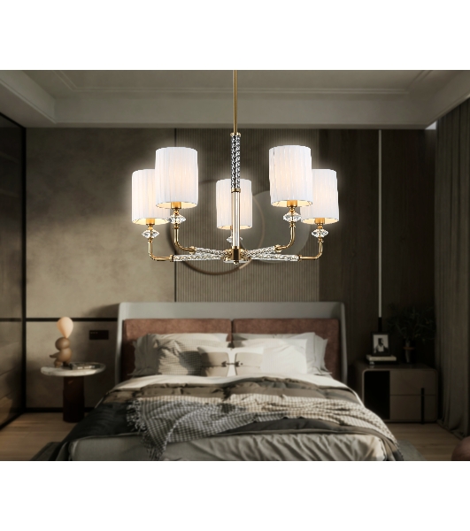 Люстра Ambrella light LH71500/5 BS/FR латунь/белый матовый E14*5 max 40W D680*640
