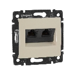 Розетка Valena розетка 2*RJ45 кат.5e, сл. кость, фото2
