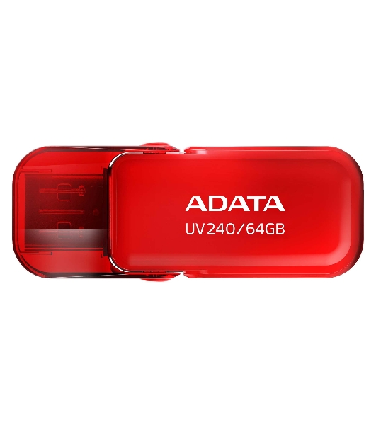 Флешка USB ADATA UV240 (AUV240-64G-RRD), 64Gb, USB 2.0, R/W 15/5, красный