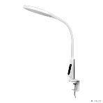 Светильник настольный Camelion KD-837 C01 белый LED на струбц., 7Вт,230В,450лм,сенс.рег.ярк и цвет.темп,USB-5В,1А, фото 1