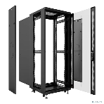 Шкаф телекоммуникационный напольный Cabeus, IP20, 12U, 730х600х600 мм (ВхШхГ), дверь: стекло, боковая панель: сплошная, разборный, черный, фото 1