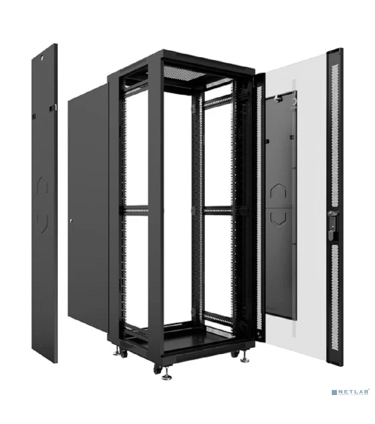 Шкаф телекоммуникационный напольный Cabeus, IP20, 12U, 730х600х600 мм (ВхШхГ), дверь: стекло, боковая панель: сплошная, разборный, черный