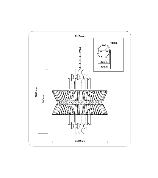 Люстра Ambrella light LH41017/12 BS/CL латунь/прозрачный E14*12 max 40W D560*660