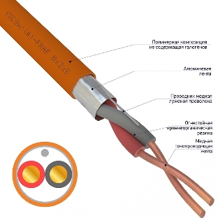 Кабель огнестойкий Rexant КПСЭнг(А)-FRHF 1x2x0,75 мм², бухта 200 м, 01-4917-1