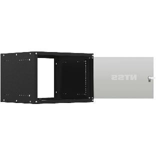 Шкаф коммутационный NTSS Lime (NTSS-WL6U5535GS-BL) настенный 6U 550x350 мм пер. дв. стекл несъемн. бок. пан. 30 кг черный 270 мм 8.4 кг 110 град. 370 мм IP20 сталь