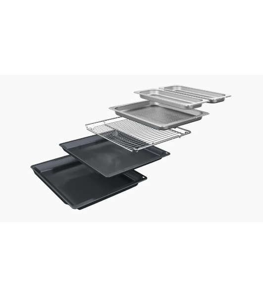 Духовой шкаф Bosch HSG7361B1 Home Connect!! Serie 8, черный, 21 режим + комбинированные режимы, функция приготовление на пару 100%, 4-слойное остекление, 3 цветных текстовых TFT-дисплея 2,5' с сенсорным управлением, ControlRing, функции HomeConnect, трехстороннее LED-освещение,самоочистка EcoClean