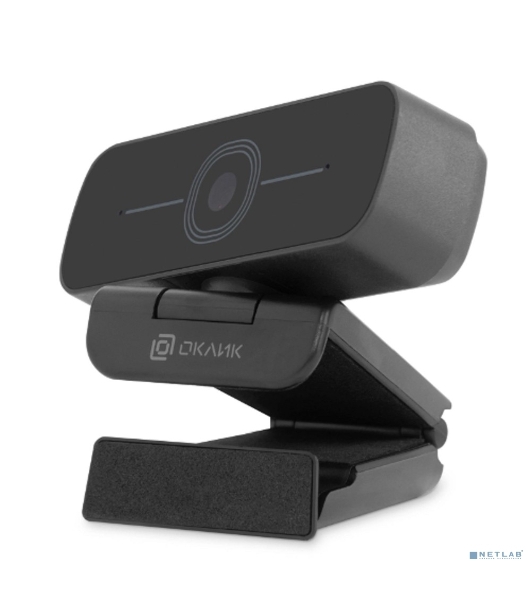 Веб-камера OKLICK OK-C001FH 1920x1080, 30 кадр/с, USB Type-A, микрофон (шумоподавление), универсальное крепление