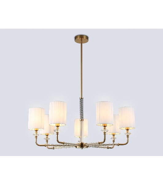 Люстра Ambrella light LH71503/7 BS/FR латунь/белый матовый E14*7 max 40W D840*640