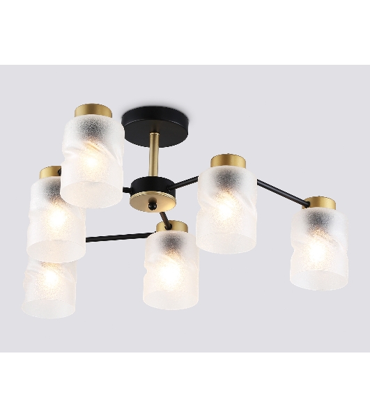 Светильник Ambrella light TR303325/6 BK/GD черный/золото E27/6 max 60W D680*270