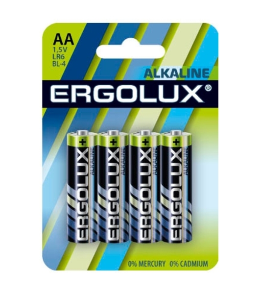 Элемент питания алкалиновый Ergolux LR6 BL-4 LR6 BL-4 1.5В Alkaline (блист.4шт)