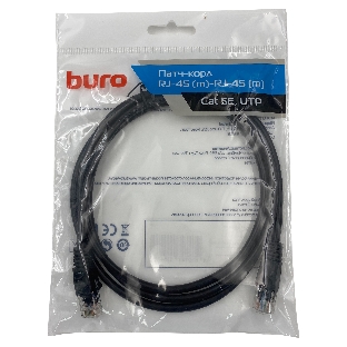 Патч-корд Buro UTP 4 пары cat5E CCA molded 1.5м черный RJ-45 (m)-RJ-45 (m)