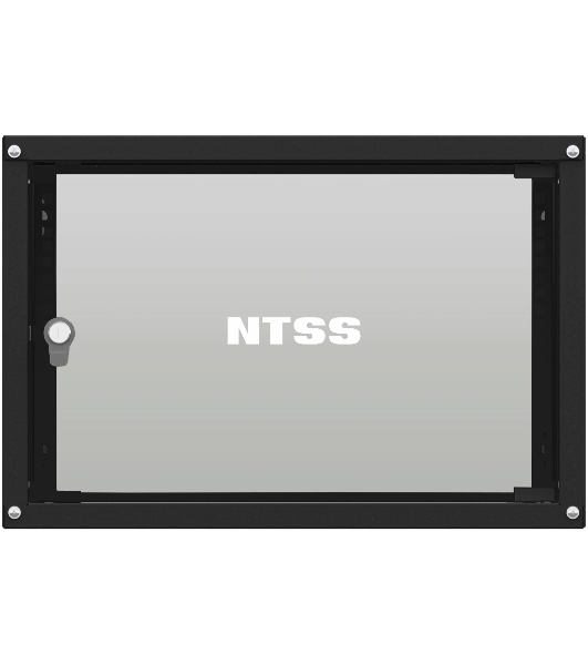 Шкаф коммутационный NTSS Lime (NTSS-WL6U5545GS-BL) настенный 6U 550x450 мм пер. дв. стекл несъемн. бок. пан. 30 кг черный 370 мм 9.6 кг 110 град. 370 мм IP20 сталь