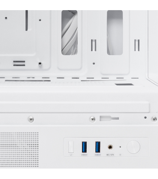 Компьютерный корпус HSPD F510, Panoramic Mid Tower, белый, TG, 0.5 SPCC, 3x120мм ARGB ATX, mATX, mITX 180/280/160мм 1x2.5', 1x3.5', 7xPCI 2xUSB-A 3.0 356x218x467мм