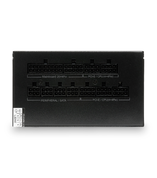 Блок питания HSPD, 850W 80 PLUS Gold (ATX, 2.52, Full modular, 1x24(20+4)pin mesh 550мм, 1xCPU*2 8(4+4)pin 650+150мм, 2xPCIe*2 8(6+2)pin 500+150мм, 2xSATA*3 450+150+150мм, 1xMOLEX4pin*3 450+150+150мм, Active, 120x120мм, 150x140x86мм, APFC, OVP, UVP, SCP, OCP, OTP, OPP, NLO, SIP, black)