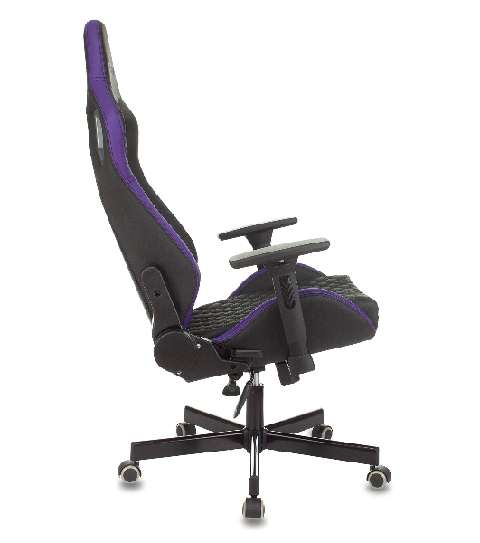Кресло Knight OUTRIDER черный/фиолетовый, экокожа, 120 кг, механизм качания