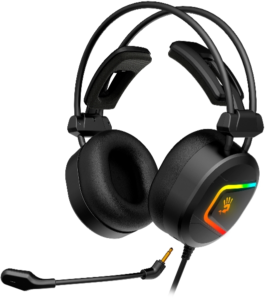 Гарнитура Bloody MC750 чёрный, проводная, USB, подсветка